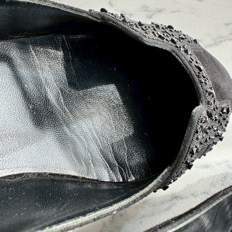 💝有盒子 狀況漂亮 Hermes 黑色亮鑽H造型平底鞋 娃娃鞋-14