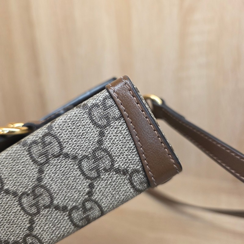 [ 新年優惠持續中🧧] Gucci 老花咖色牛皮1955磁吸Mini斜背包-6