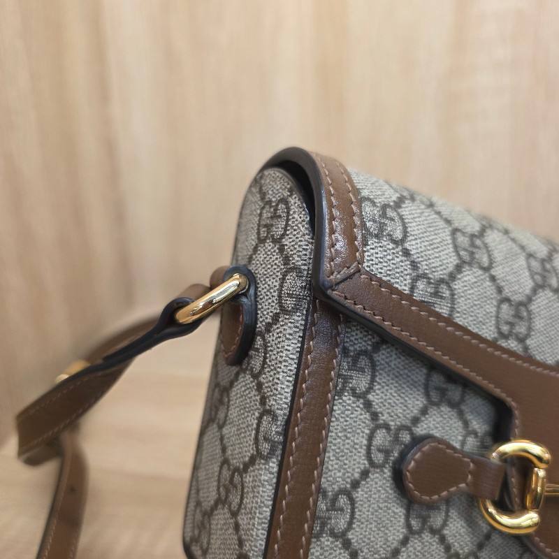 [ 新年優惠持續中🧧] Gucci 老花咖色牛皮1955磁吸Mini斜背包-7