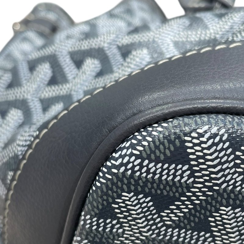 GOYARD 戈雅 PETIT FLOT 水桶包 PVC帆布 灰色 銀釦-6