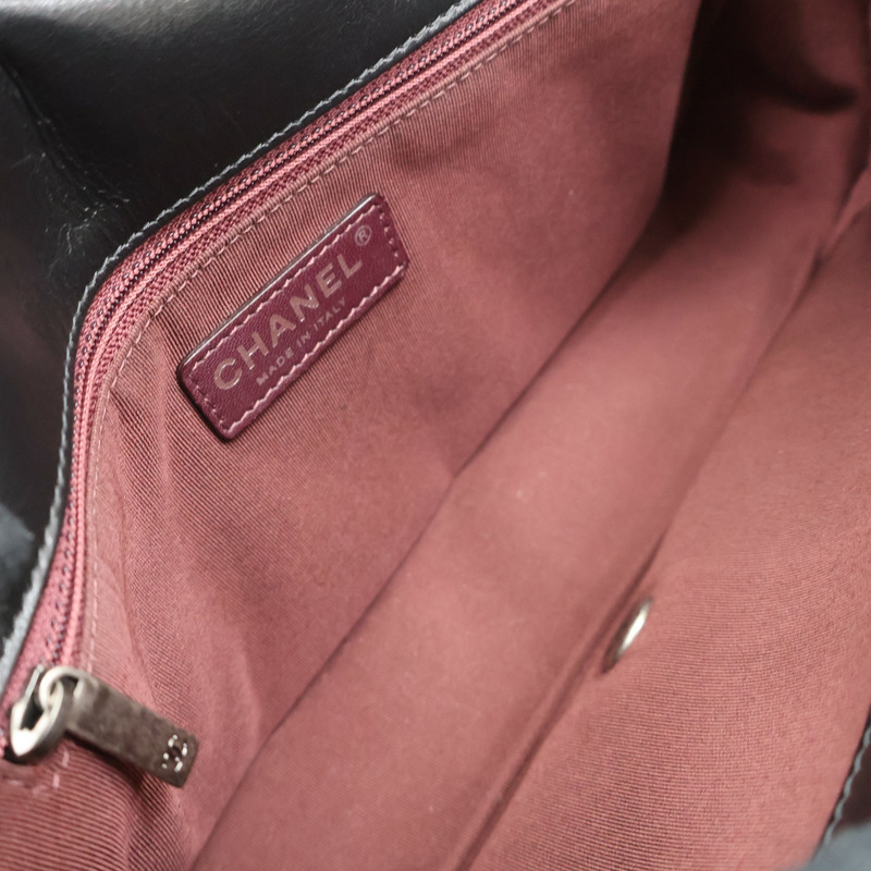 黑色 菱格紋 牛革 Coco Boy Flap 肩背包【CHANEL 香奈兒】 A92797-4