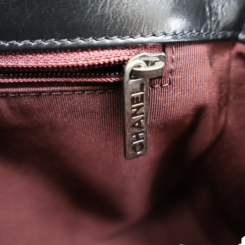 黑色 菱格紋 牛革 Coco Boy Flap 肩背包【CHANEL 香奈兒】 A92797-11