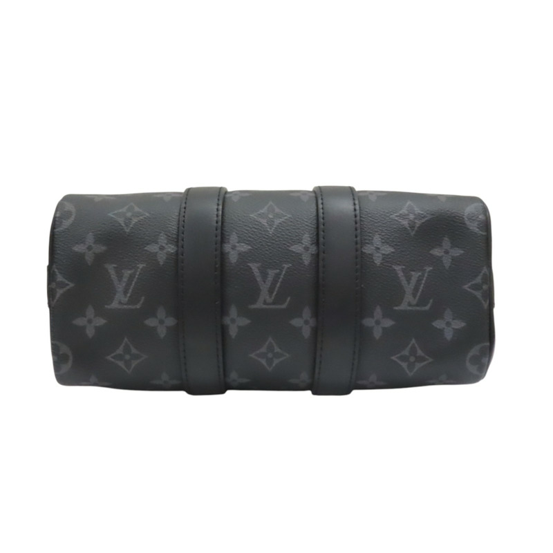 黑色 原花帆布 Keepall Bandouliere 25 兩用包【LOUIS VUITTON LV 路易威登】 M46271-3