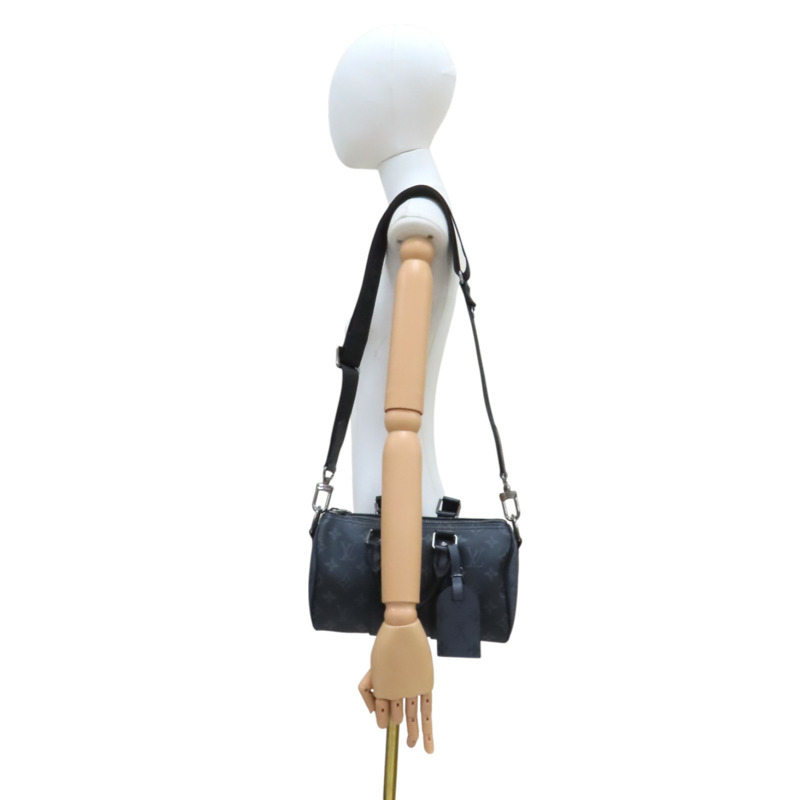 黑色 原花帆布 Keepall Bandouliere 25 兩用包【LOUIS VUITTON LV 路易威登】 M46271-7