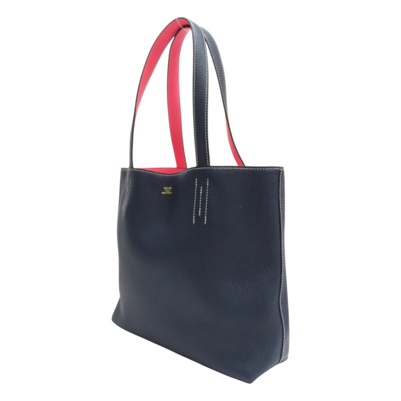 杜鵑粉/午夜藍 Taurillon牛皮 Double Sense 28 肩背包 A刻【HERMES 愛馬仕】-2