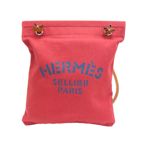 愛馬仕紅 帆布 Aline Groom 肩背包 Z刻【HERMES 愛馬仕】 H000867EKAB