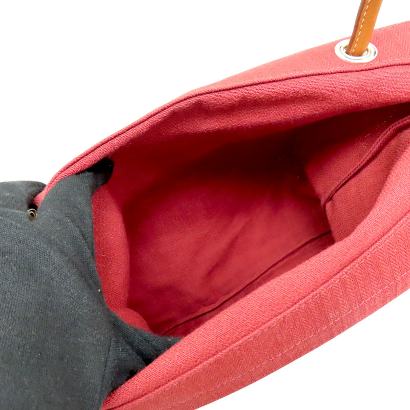 愛馬仕紅 帆布 Aline Groom 肩背包 Z刻【HERMES 愛馬仕】 H000867EKAB-4