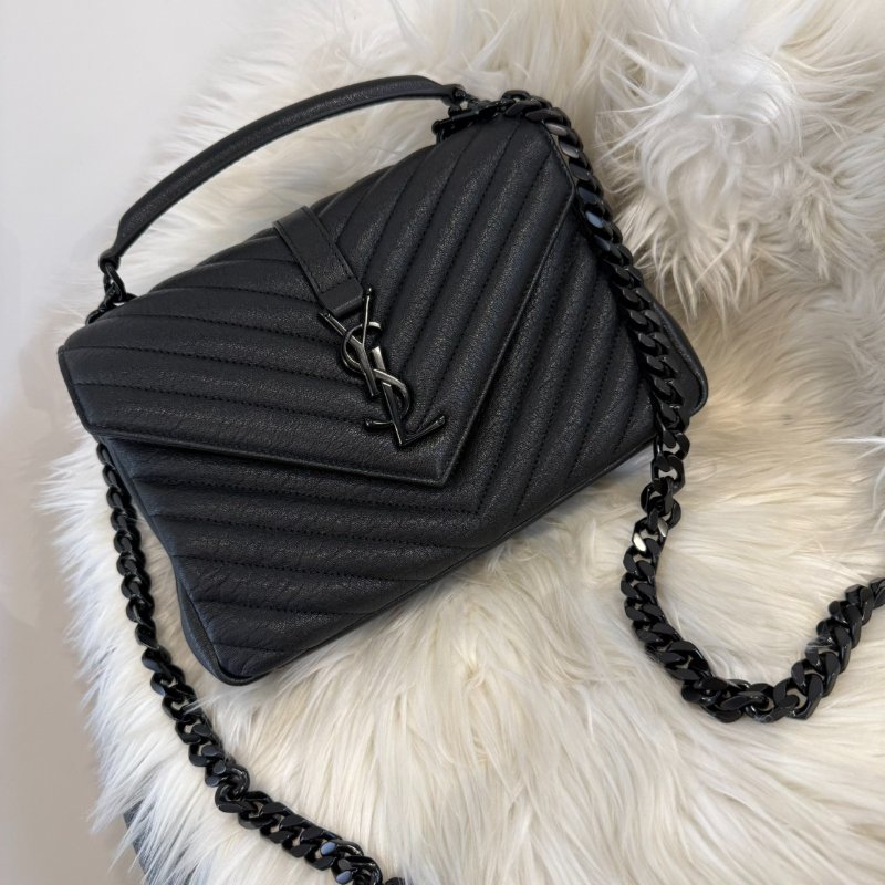 YSL 黑logo郵差包-0