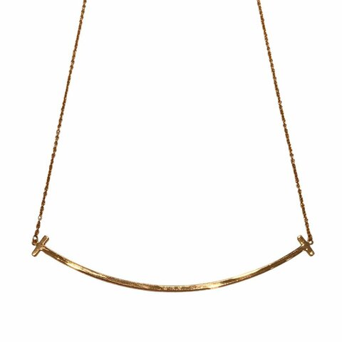 TIFFANY&CO. 蒂芙尼 T SMILE NECKLACE LARGE SIZE 微笑項鍊大號 K18 PG