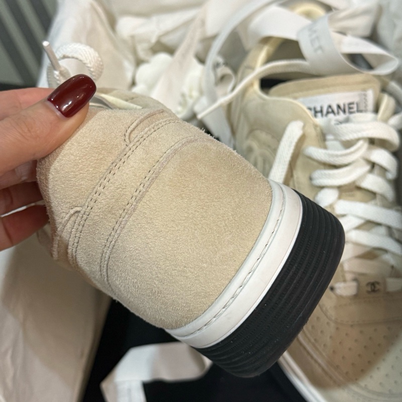 CHANE 香奈兒 奶茶色絨面板鞋 尺碼41碼 成色很新-4