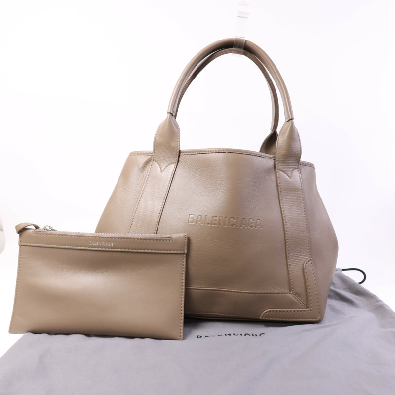 BALENCIAGA 牛皮皮革Navy Cabas銀扣手挽袋-13