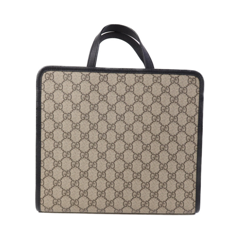 GUCCI 塗層帆布Tote Bag銀扣手挽袋-1