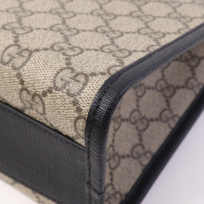 GUCCI 塗層帆布Tote Bag銀扣手挽袋-6