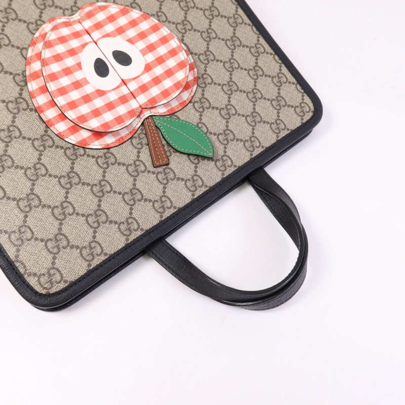 GUCCI 塗層帆布Tote Bag銀扣手挽袋-8