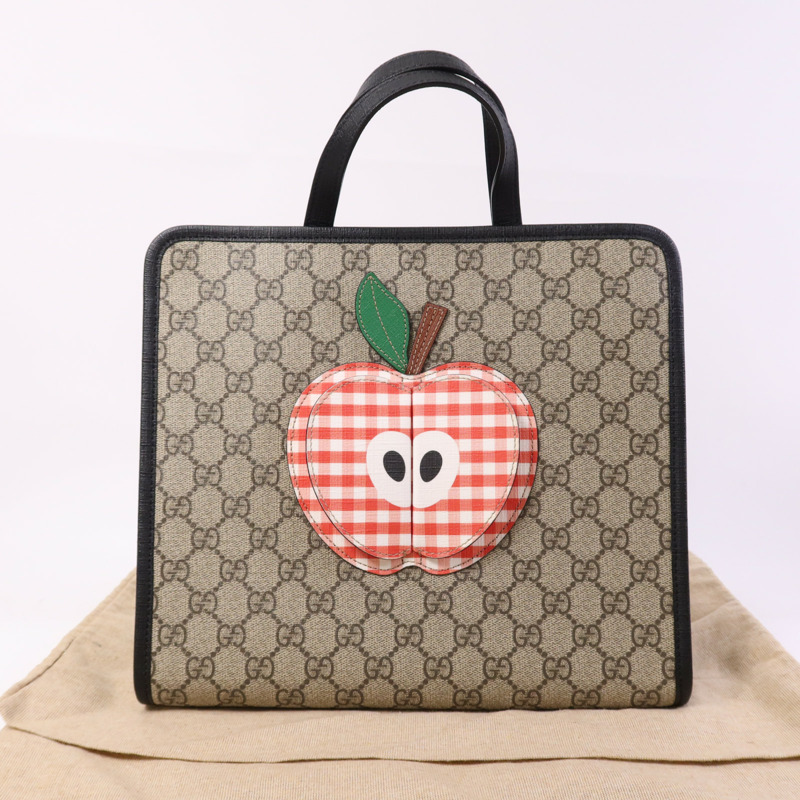 GUCCI 塗層帆布Tote Bag銀扣手挽袋-12