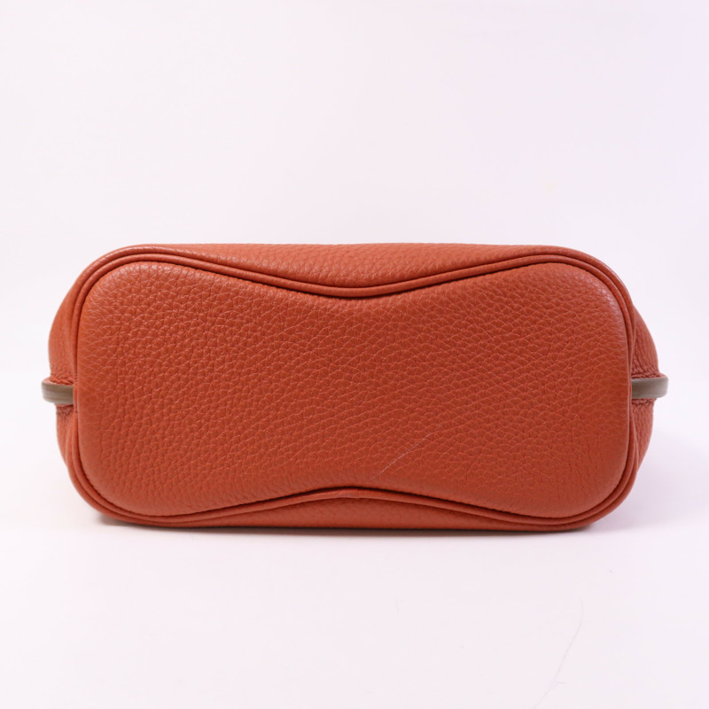HERMES Togo皮革So Kelly 26銀扣肩背袋Capucine-3