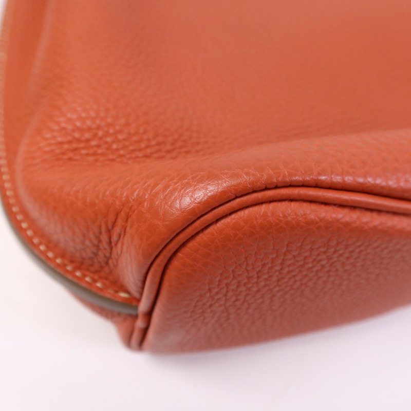 HERMES Togo皮革So Kelly 26銀扣肩背袋Capucine-7