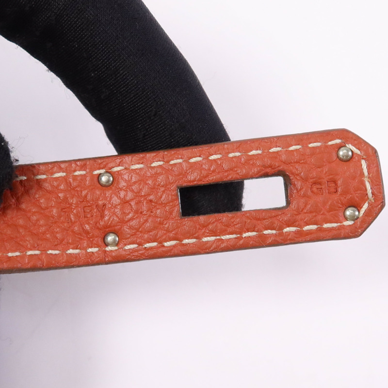 HERMES Togo皮革So Kelly 26銀扣肩背袋Capucine-12