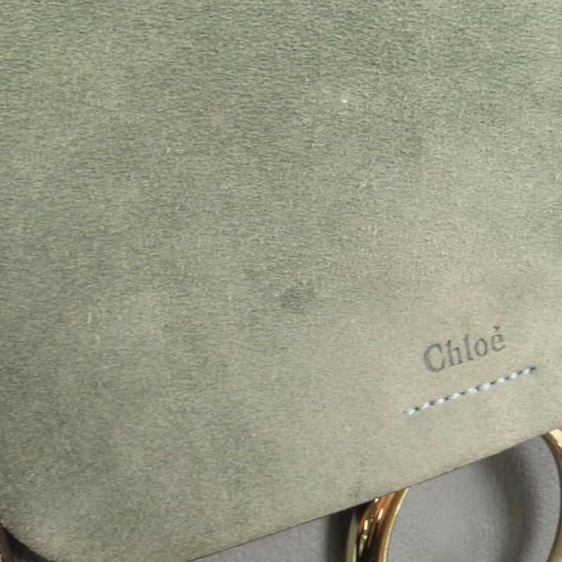 Chloe 牛皮皮革/麂皮皮革Faye Backpack金扣背包肩背兩用袋-10