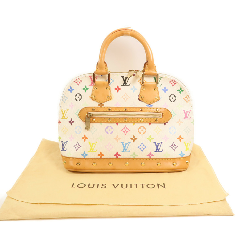 LOUIS VUITTON Monogram Multicolore Alma PM金扣手挽袋-9