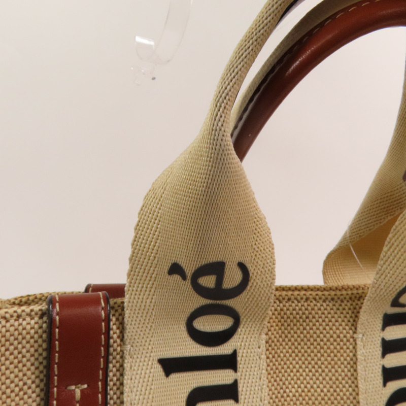 Chloe 帆布Small Woody Tote手挽袋-12