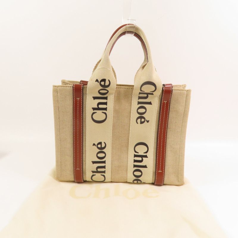 Chloe 帆布Small Woody Tote手挽袋-17