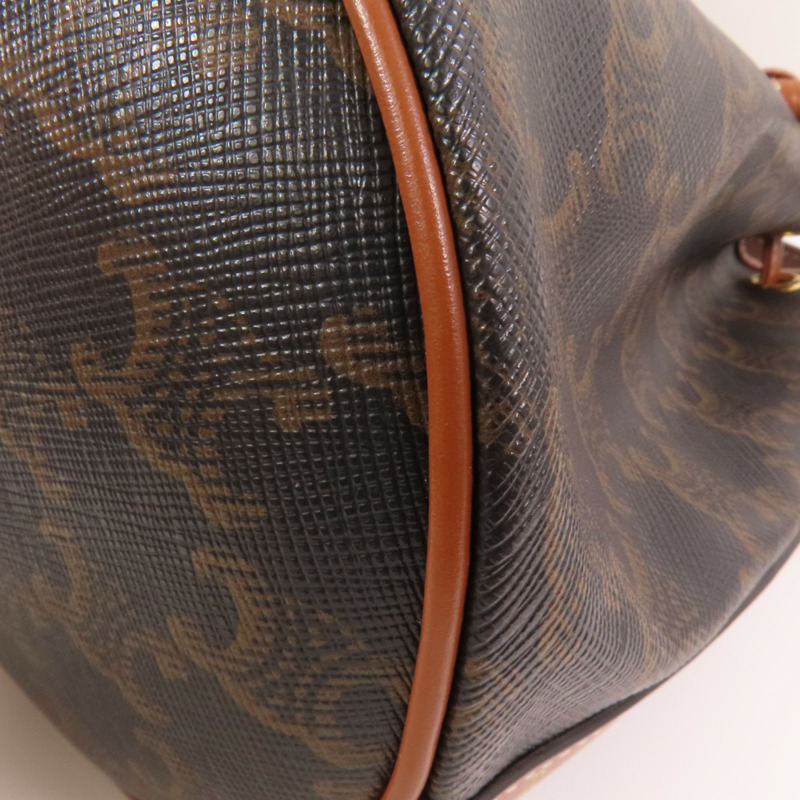 CELINE Triomphe帆布Bucket Bag金扣肩背袋-6