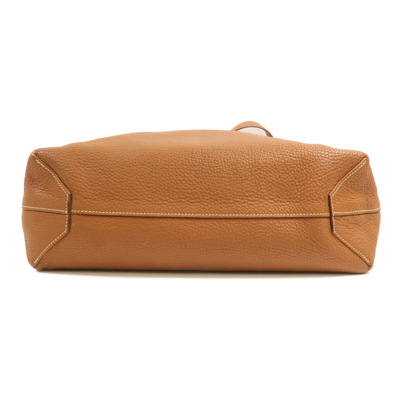 HERMES Clemence皮革Double Sens手挽袋Gold/Orange-3