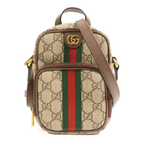 GUCCI 塗層帆布Ophidia MiniBag金扣手挽肩背兩用袋