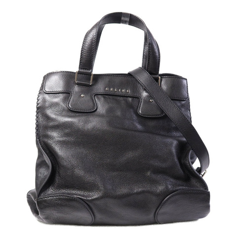 CELINE 牛皮皮革Shoulder Bag銀扣手挽肩背兩用袋