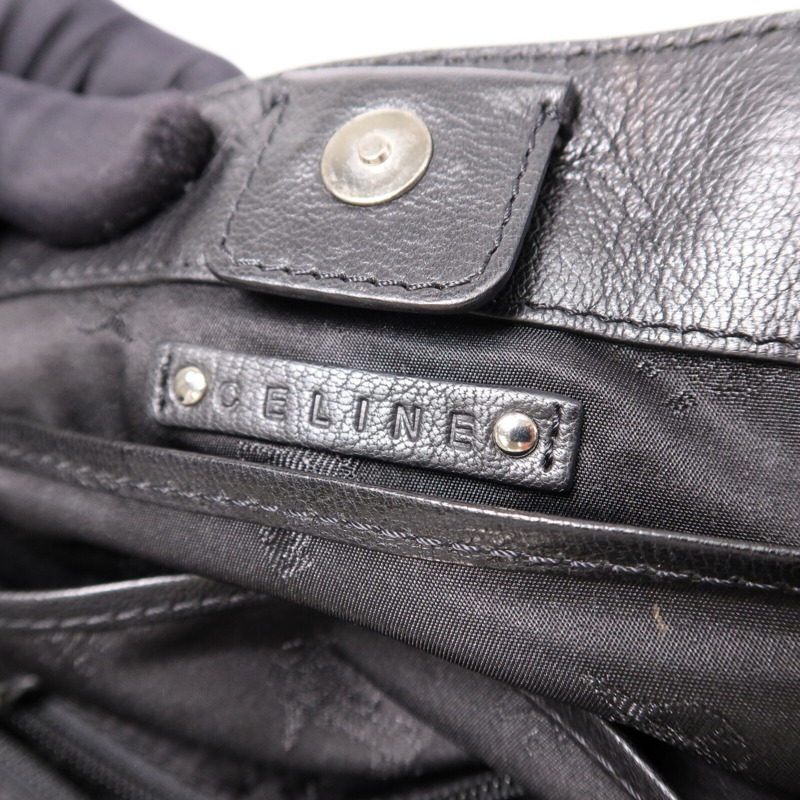 CELINE 牛皮皮革Shoulder Bag銀扣手挽肩背兩用袋-5