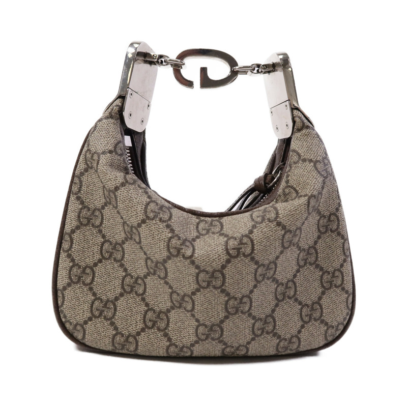GUCCI 塗層帆布Attache Mini Bag銀扣手挽袋-1