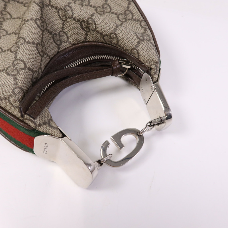 GUCCI 塗層帆布Attache Mini Bag銀扣手挽袋-8