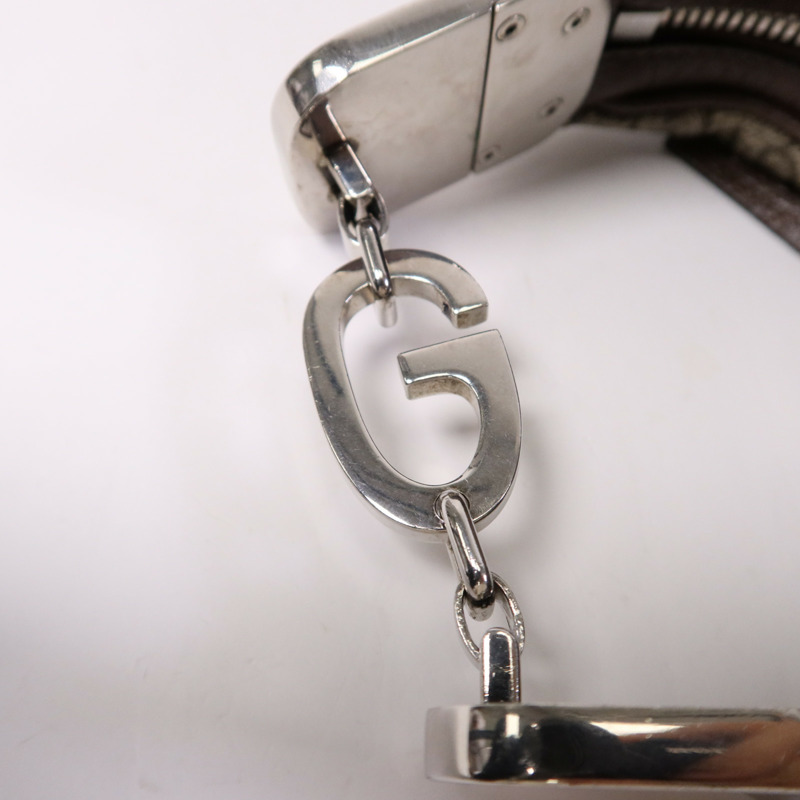 GUCCI 塗層帆布Attache Mini Bag銀扣手挽袋-9