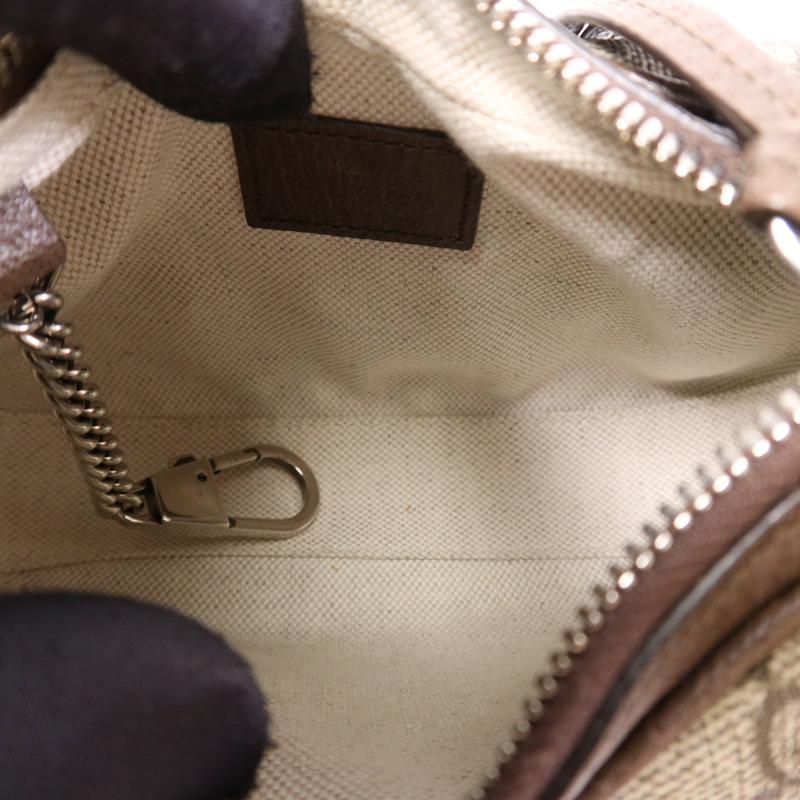 GUCCI 塗層帆布Attache Mini Bag銀扣手挽袋-10