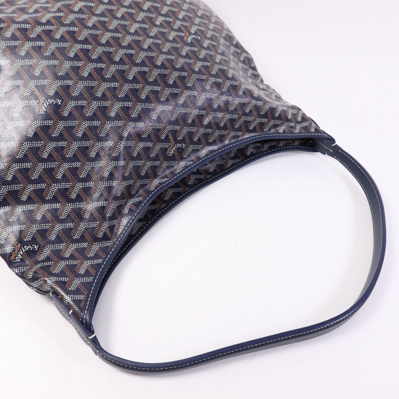 GOYARD 塗層帆布Boheme Hobo銀扣肩背袋-9