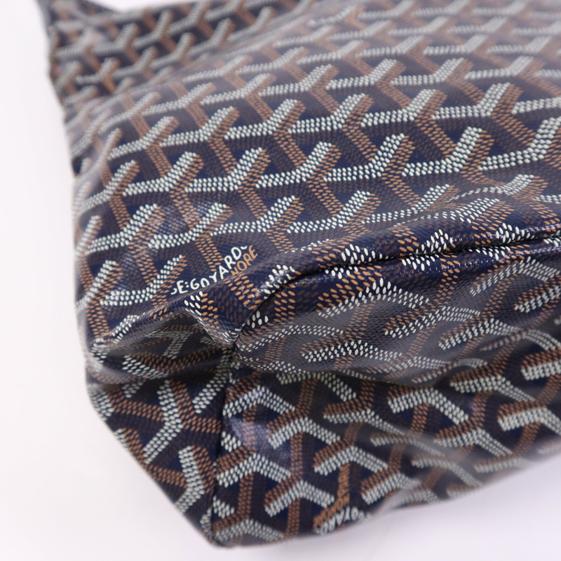 GOYARD 塗層帆布Boheme Hobo銀扣肩背袋-11