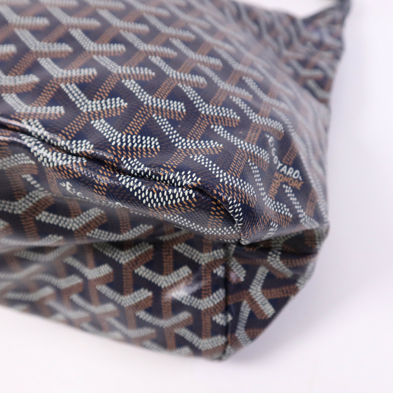 GOYARD 塗層帆布Boheme Hobo銀扣肩背袋-12