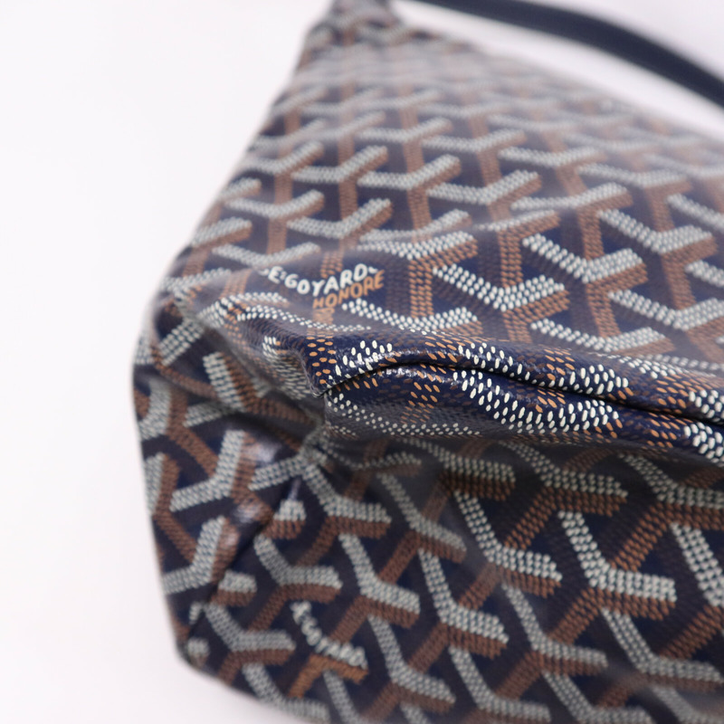 GOYARD 塗層帆布Boheme Hobo銀扣肩背袋-13