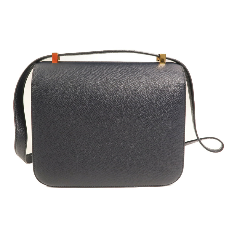 HERMES Epsom皮革Constance24金扣肩背袋Bleu Indigo-1