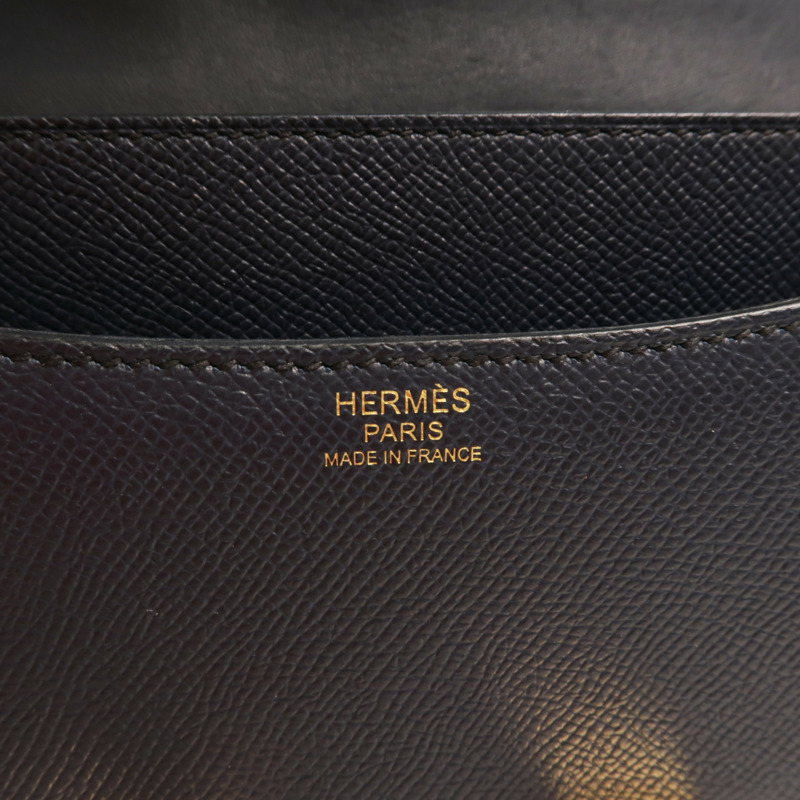 HERMES Epsom皮革Constance24金扣肩背袋Bleu Indigo-5