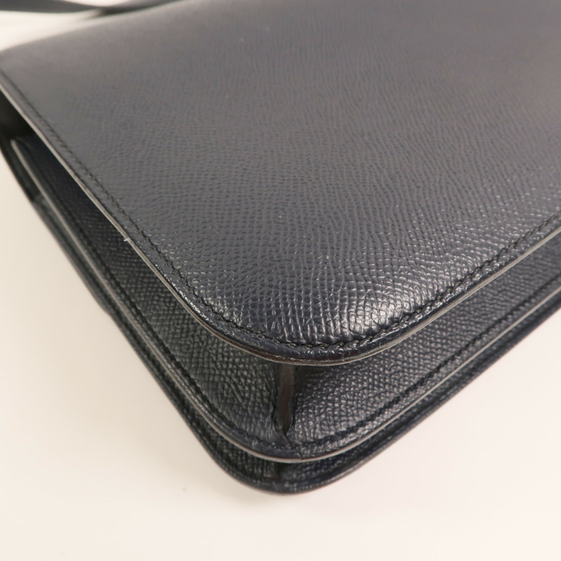 HERMES Epsom皮革Constance24金扣肩背袋Bleu Indigo-12