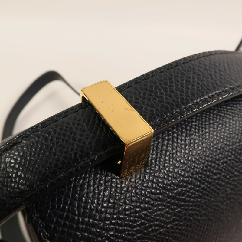 HERMES Epsom皮革Constance24金扣肩背袋Bleu Indigo-14