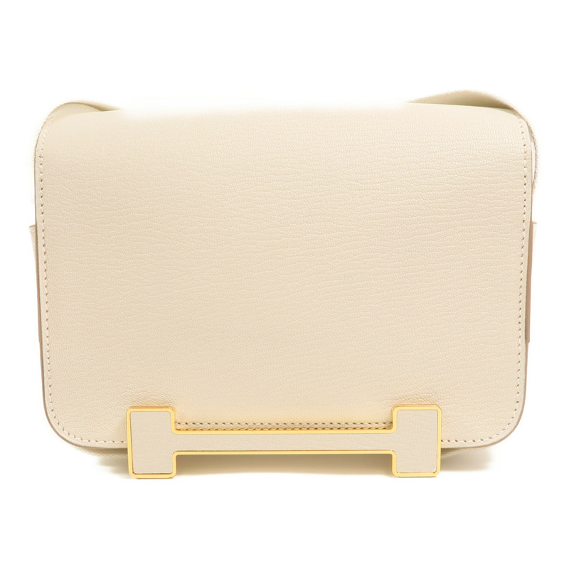 HERMES Chevre皮革Geta金扣肩背袋Beton-1