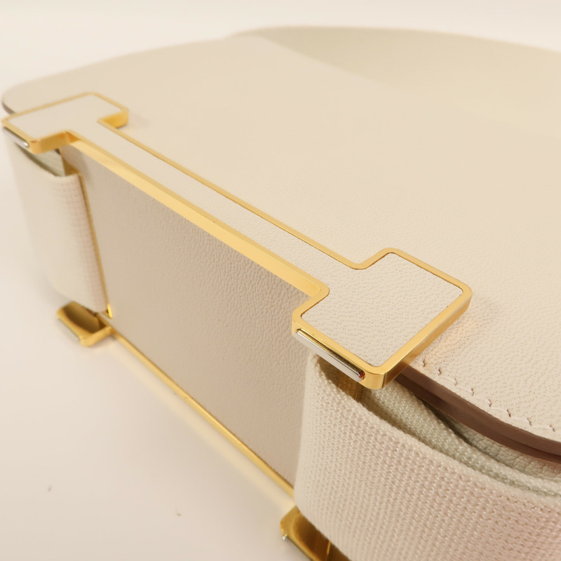 HERMES Chevre皮革Geta金扣肩背袋Beton-8