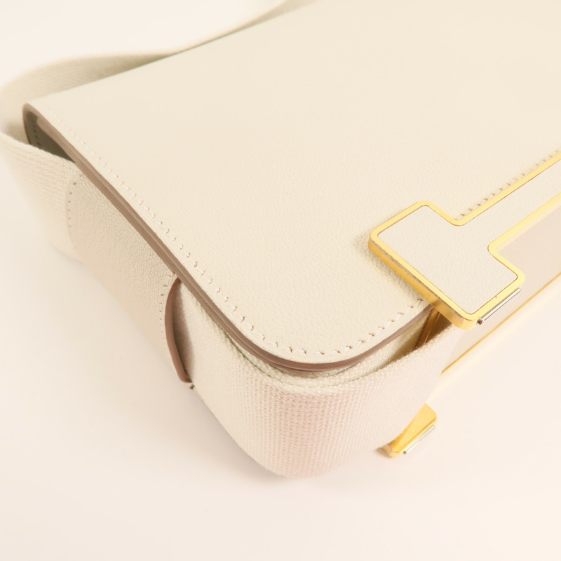 HERMES Chevre皮革Geta金扣肩背袋Beton-10