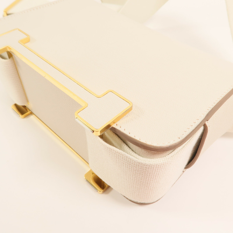 HERMES Chevre皮革Geta金扣肩背袋Beton-11