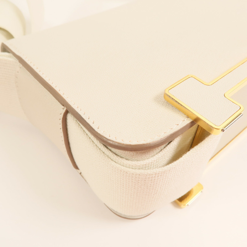 HERMES Chevre皮革Geta金扣肩背袋Beton-12