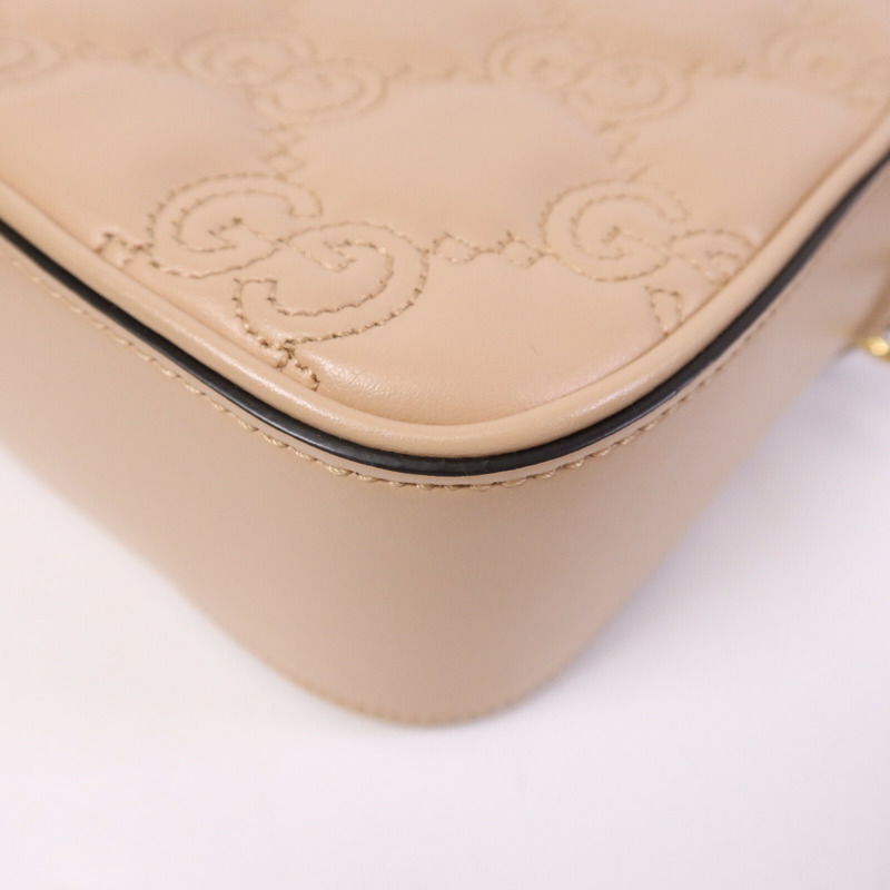 GUCCI 牛皮皮革GG Matelasse Small Shoulder金扣肩背袋-9