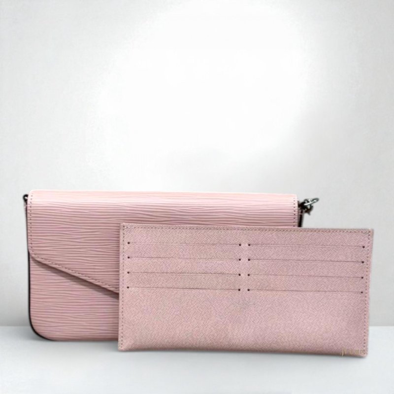 JS0986-LV包包粉色 EPI 水波紋下蓋信封鍊包 M62467-1